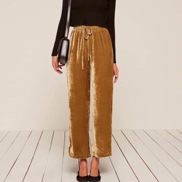 COPY - NWT Reformation Stefan Pant Gold Sz Small Petite - Picture 5 of 5